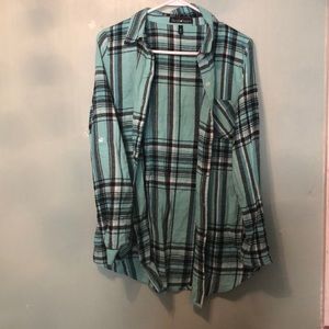 Blue button down fleece Medium